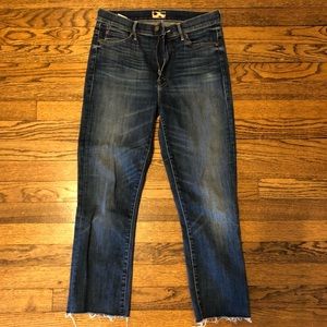 Mother High Waisted Rascal Ankle Fray- Size 27